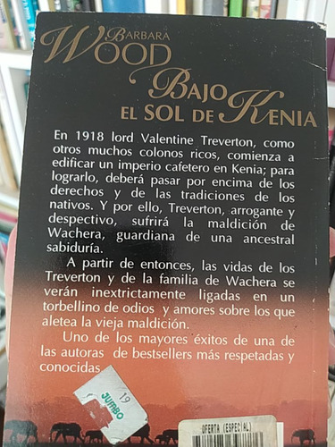 Bajo El Sol De Kenia Barbara Wood Grijalbo 749 Páginas (Usado)