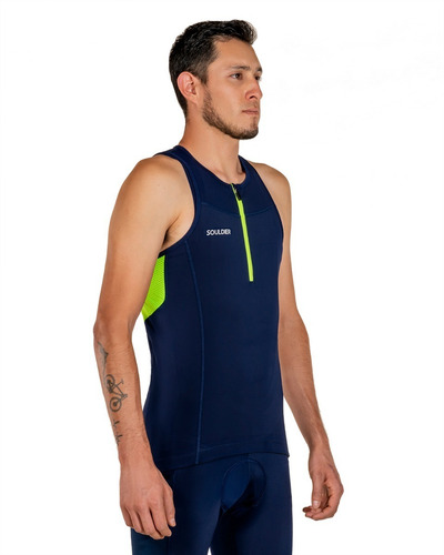 Imagen 2 de 4 de Jersey Triatlón Ciclismo Singlet Velocity
