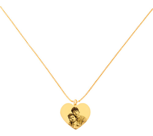 Colar Coração Banhado Ouro 18k Personalizado Namoro Amor Affectio Joias