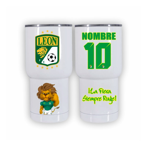 Termo Personalizado Club León Con Tu Nombre