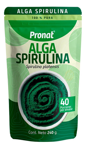 Suplemento Alga Spirulina Polvo Bolsa (240 Gr) - Pronat Sabor Natural
