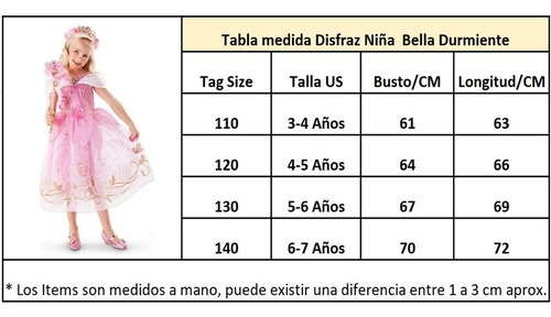 Disfraz Vestido Niña Bella Durmiente Aurora Halloween Navida