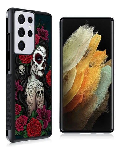 Funda Para Samsung Galaxy S21 Ultra - Mujer/calavera/flores