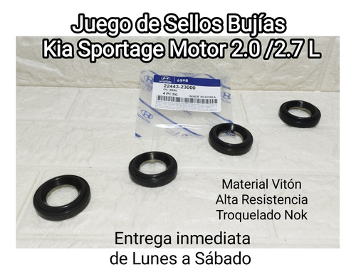 Juego De Sellos Bujías Kia Sportage 2.0 / 2.7 Nok 