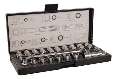 Set Dados Y Matraca Milimetrico Y Std 21 Pza Makita B65604