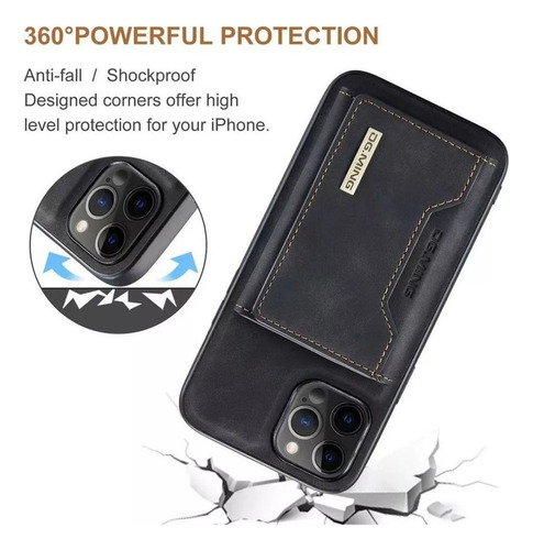 Funda Para Teléfono 2h1 Con Cartera Magnética A Prueba De Golpes