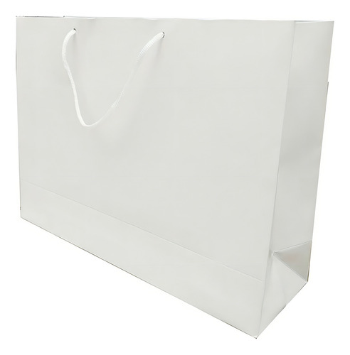 Sacola De Papel Presente 39,5x29x12 Com 10 Unidades S5 Sacola Duplex Branca