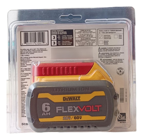 1 Batería Dewalt Dcb606 Flexvolt 6ah 20v/60v Max Original