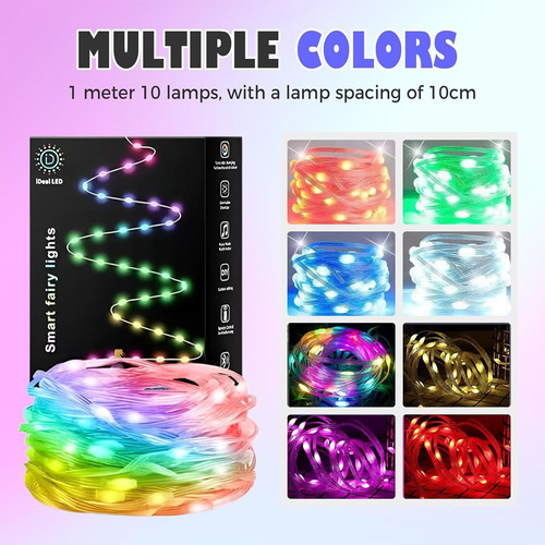 F 20m Smart String Lights Con Controles Remotos Para Fiesta