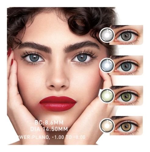 Lentes De Contacto 14.5mm Efecto Ojos De Muñeca Verde Marrón Claro