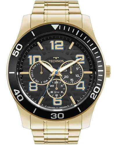 Relógio Dourado Masculino Technos Racer 6p29ala/1p