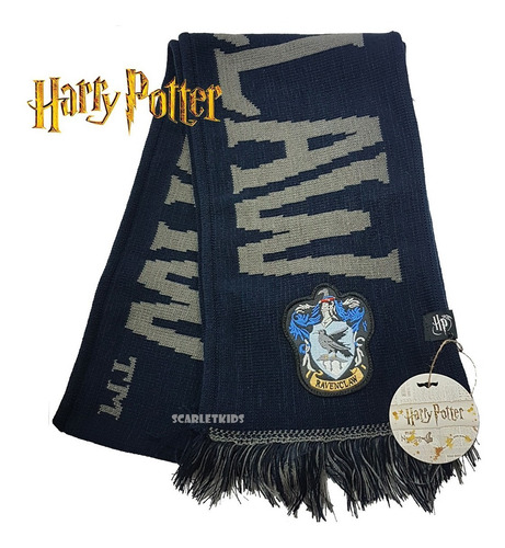 Imagen 2 de 6 de Bufanda Harry Potter Ravenclaw + Pin Licencia Original