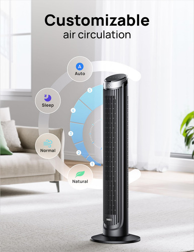 Ventilador De Torre Oscilante Para Dormitorio Con Control Tá