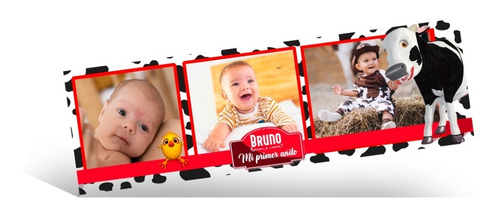 Iman Personalizado Laminado Con 3 Fotos Medida 15 X 5