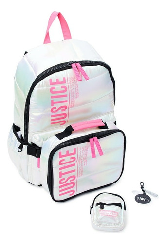 Set De Morral Y Lonchera Escolar Marca Justice Original