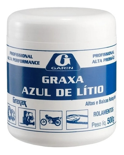 Graxa De Lítio Azul Para Rolamento Garin 500g