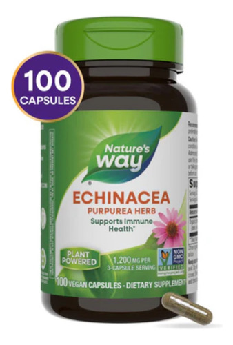 Echinacea Purpurea 1.200 Mg Dose 180 Caps - Nature's Way Eua