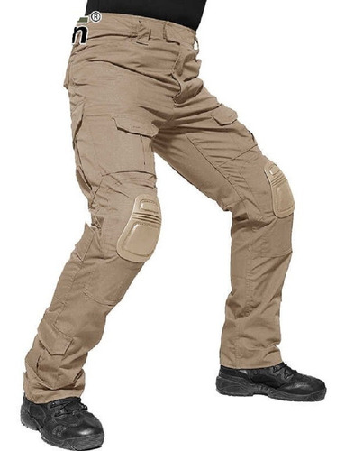 Pantalón Cargo + Protecciones Rodilla, Tactico Airsoft Moto