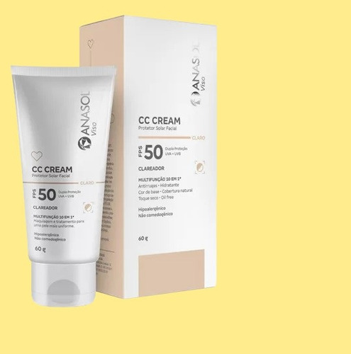 Protetor Solar Facial Anasol Cc Cream Fps50 Clara 60g-dauher Todo Tipo De Pele