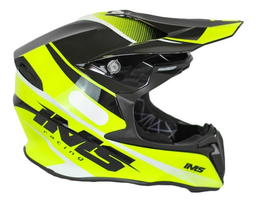 Capacete Ims Esportivo Off Road Trilha Motocross Ventilado Cor Preto/Amarelo Flúor Tamanho do capacete 62