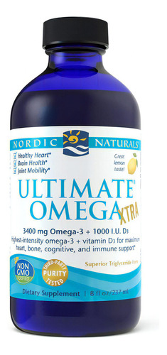 Nordic Naturals Ultimate Omega 3 Xtra Liquido 3400 Mg 237ml Sabor Limón