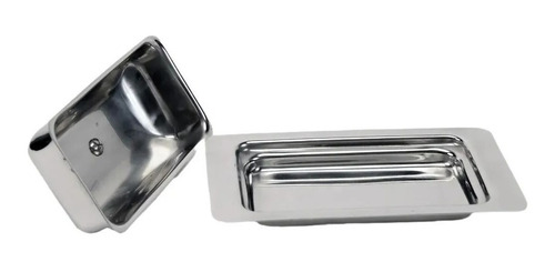 Mantequera Acero Inoxidable 17 Cm Rectangular Con Bandeja
