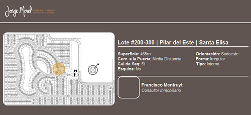 Lote Interno #200-300 - Pilar Del Este - Santa Elisa - 465m2 #id 18969