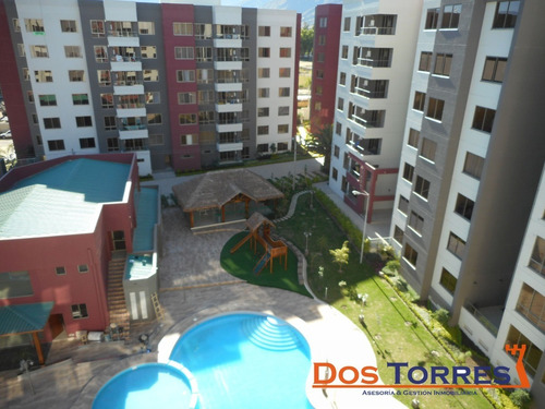 Imagen 1 de 11 de 78.500$us Venta-25.000$ Anticretico, Cómodo Y Nuevo Departamento En Condominio Con Areas Verdes