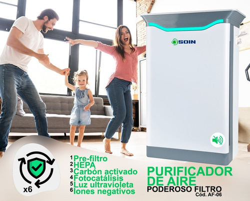 Imagen 5 de 9 de Purificador De Aire 7 Etapas 70m2 Home Pro Y Filtro Repuesto