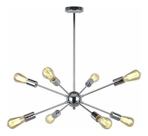 Vinluz 8-luz De La Lámpara Sputnik Chrome Techo Industrial 
