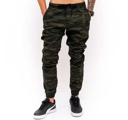 Calça Jeans Sarja Masculina Jogger Com Punho Elástico Oferta