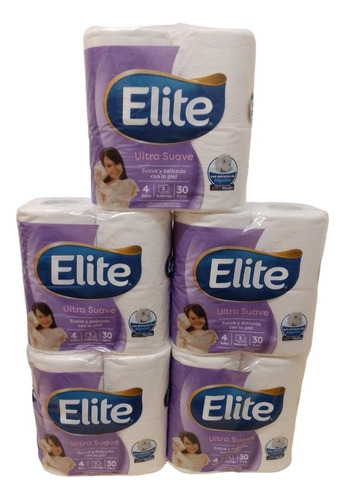 Papel Higiénico Elite Ultra Doble Hoja 4 X 30mts (x 5paq)