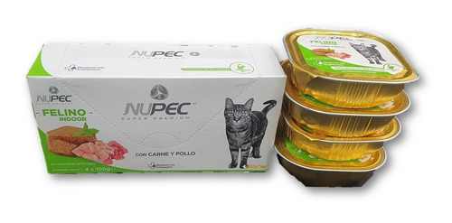 Nupec Felino Indoor Alimento Húmedo Pack 4 Latas De 100 G