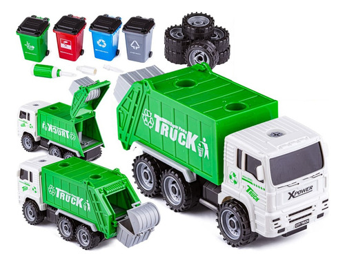 Caminhão De Reciclagem Com Conjunto De Lixeiras City Service