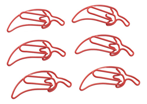Clip Decorativo Para Papel, 100 Unidades, Color Rojo, Con Fo