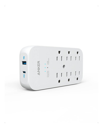 Enchufe Inteligente Marca Anker/6 Tomas/2 Usb/blanco