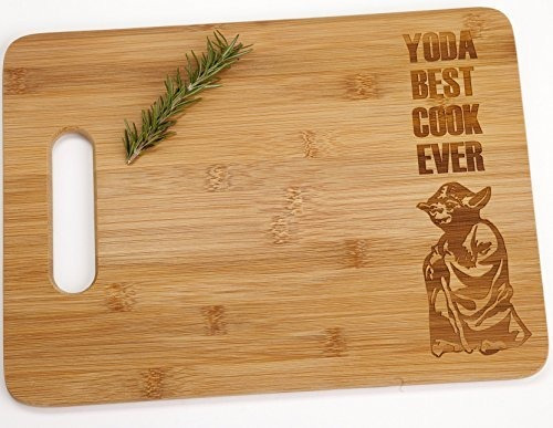 Yoda Best Cook Ever Grabado Tablero De Corte De Madera De Ba