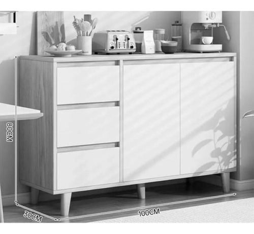 Mueble Organizador Alacena 3 Cajones 2 Puertas 100x30x80cm*