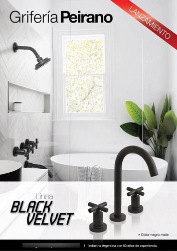 Imagen 2 de 5 de Griferia Lavatorio Bidet Ducha Peirano Black Velvet