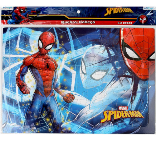 Quebra Cabeca Infantil Herois Spiderman 63pcs Etitoys