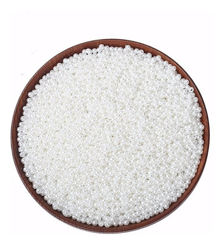 Perolas Abs 4mm 3mm Branca 2 Pct 7.000 Peças Kit