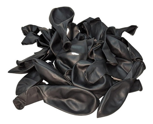 Globo Perlado 12 Pulgadas X25 Latex Color Negro