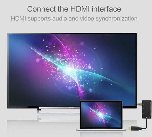 Imagen 5 de 7 de Adaptador Displayport A Hdmi Dvi Vga Audio 4 En 1 Full Hd 4k