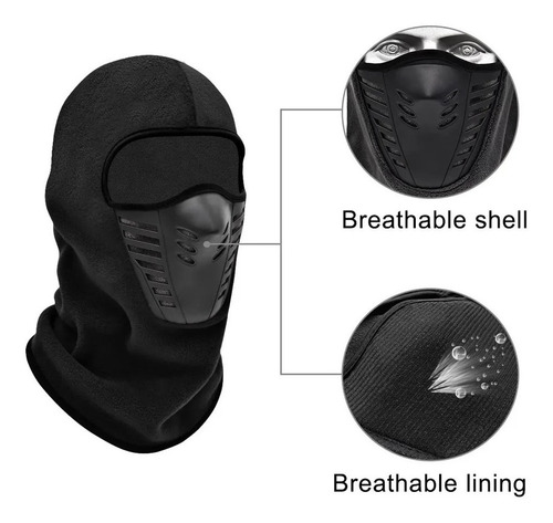 Imagen 3 de 6 de Máscara Balaclava Pasamontañas Polar Ciclismo Moto Tactico