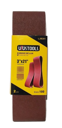 Pack De 2 Lijas De Banda Uyustools  3x21 Grano 100