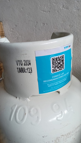 Envase Garrafa De 10 Kilos Marca Ypf Gas