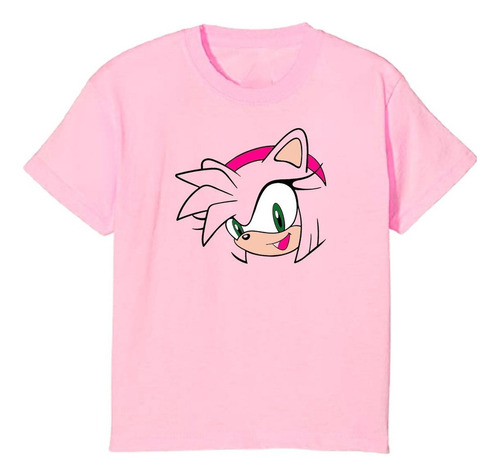 Polera Diseño Sonic Amy Face Niño Niña