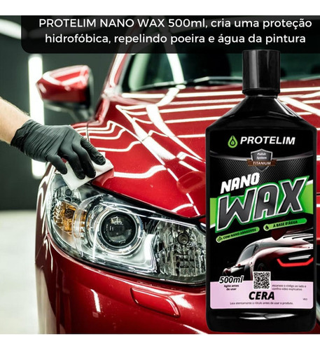 Cera Nano Wax Automotiva Carnauba Brilho Intenso Protelim