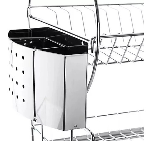 Escurridor Seca Platos Acero Inoxidable 19 Platos 2 Niveles