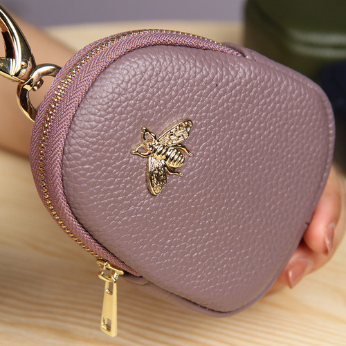 Bolsa Feminina De Couro Cow Leather Bee Com Zíper